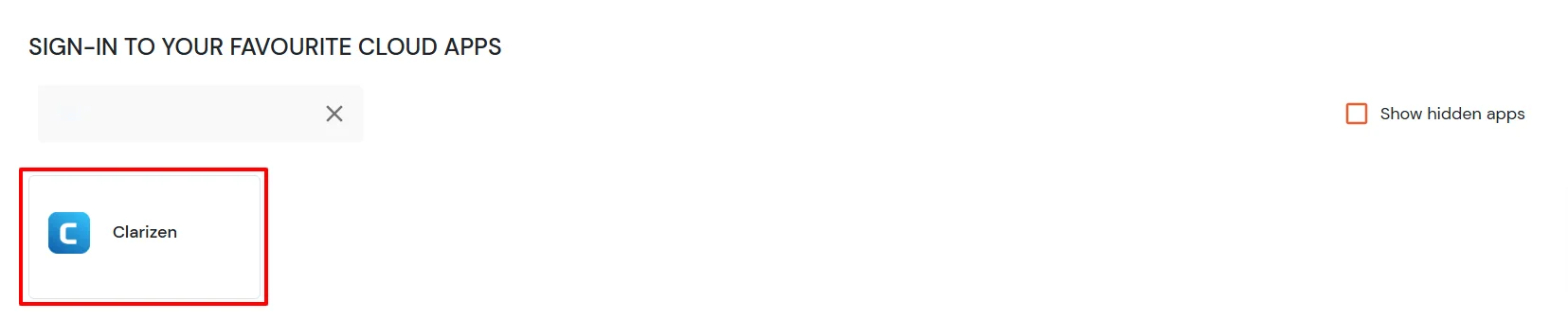 Clarizen Single Sign-On (SSO) manage apps
