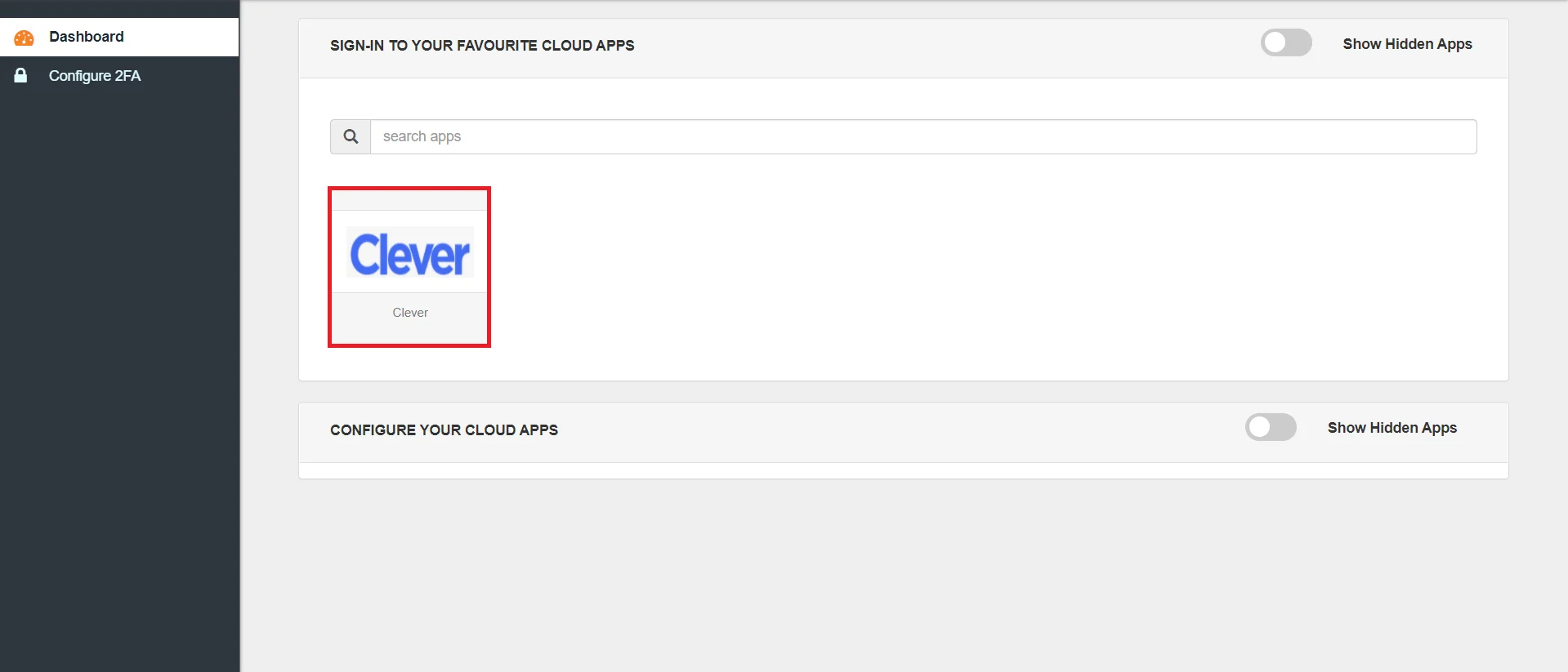 Clever Single Sign-On (SSO) manage apps