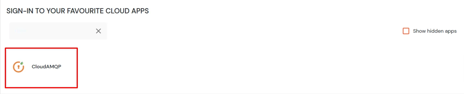 CloudAMQP Single Sign-On (SSO) manage apps