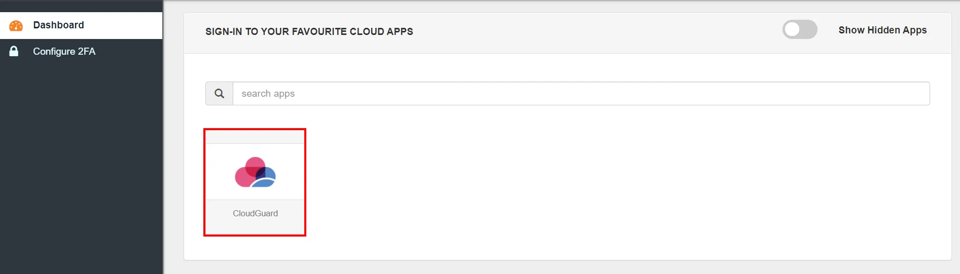 CloudGuard Single Sign-On (SSO) manage apps