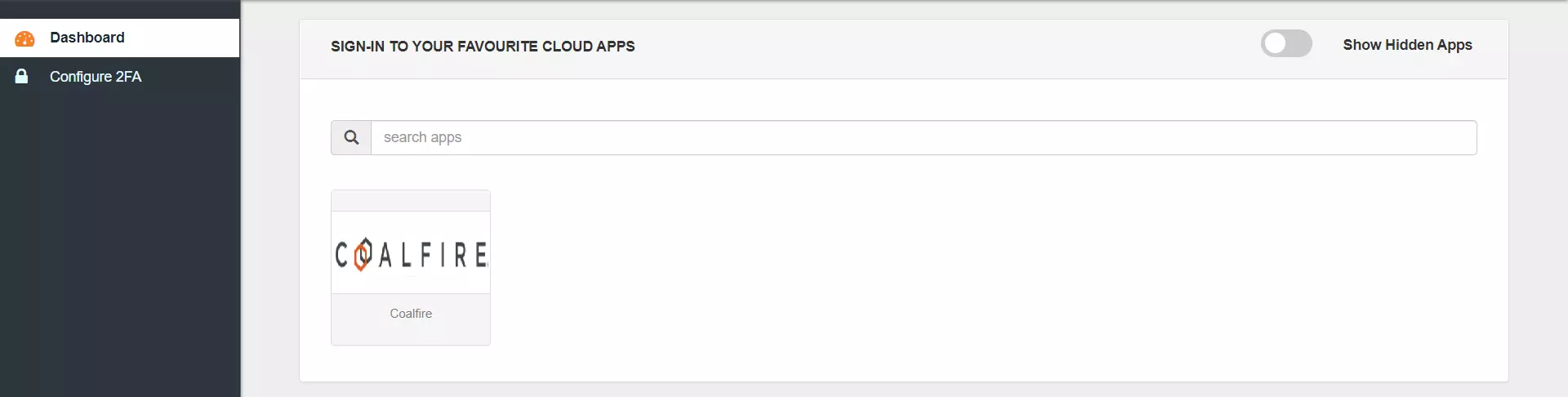 Coalfire Single Sign-On (SSO) manage apps