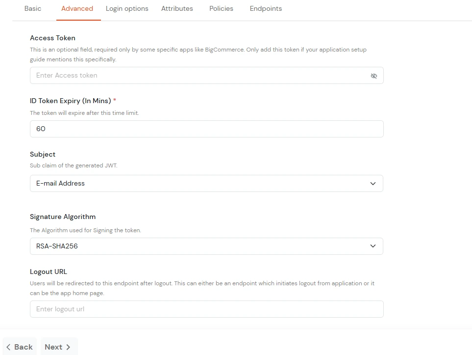 miniOrange Identity Platform Admin Handbook: Navigate to Advanced tab