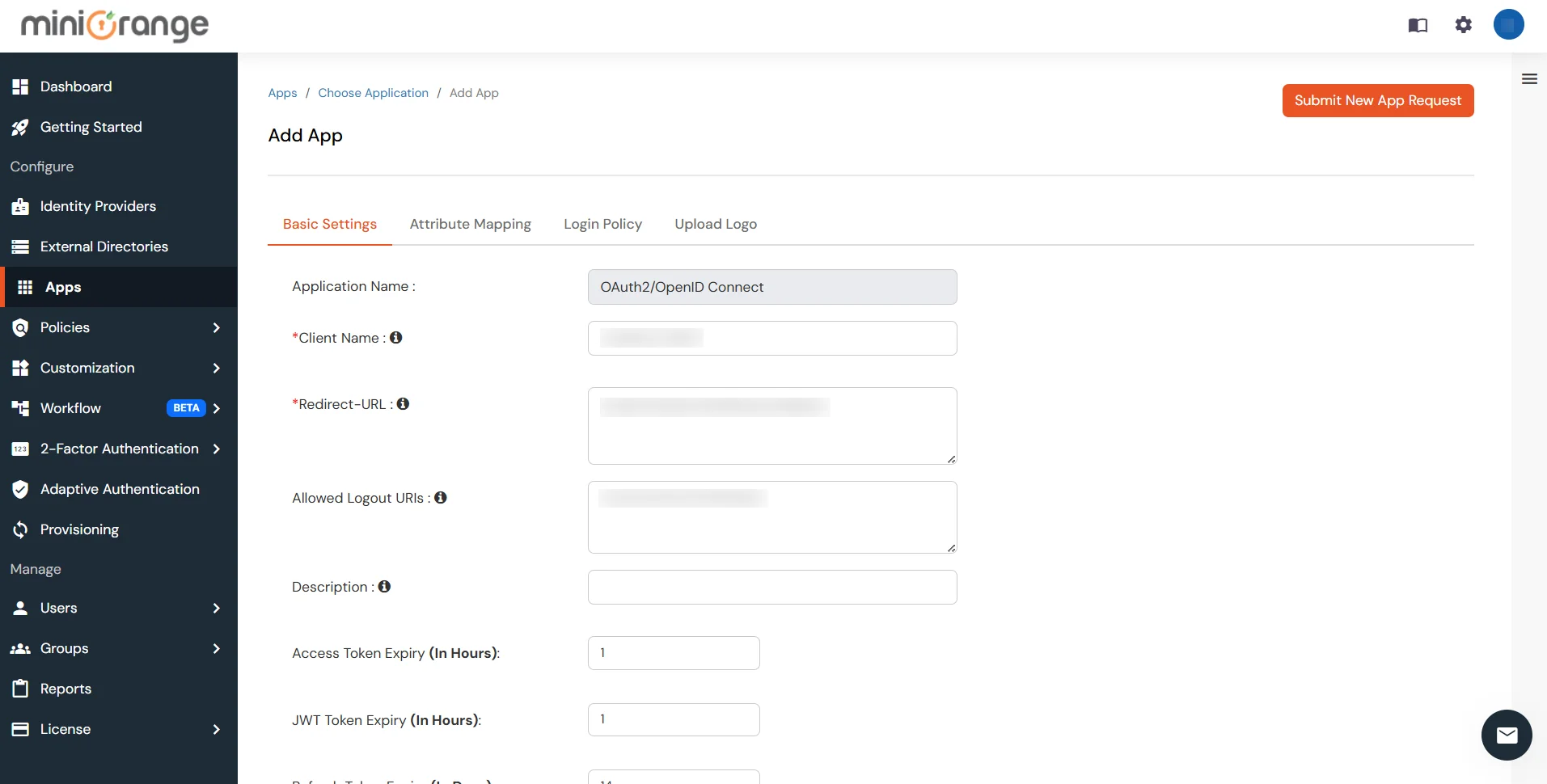 JavaScript OAuth Single Sign-On (SSO) Enter your app details