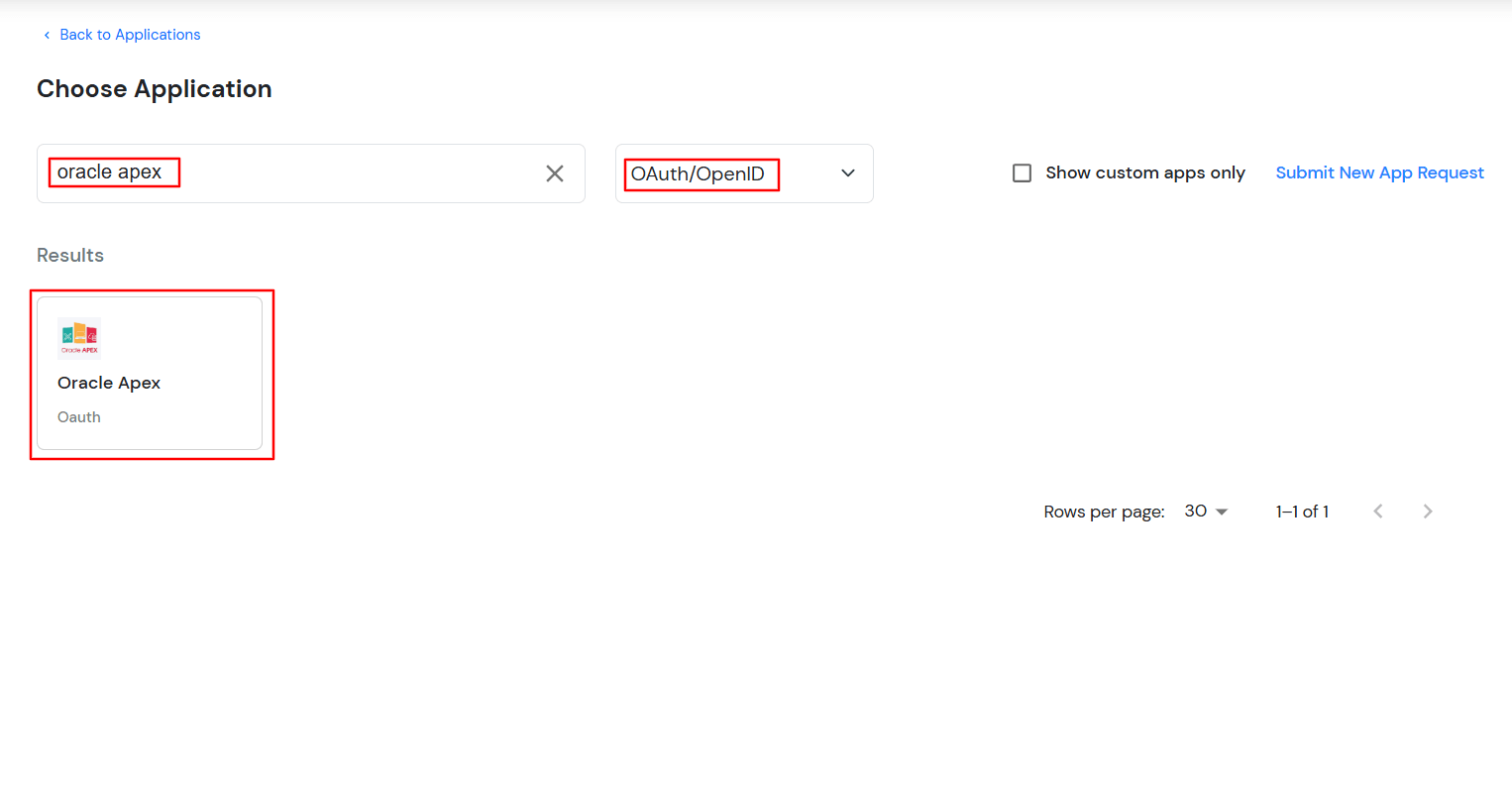 Oracle Apex Single Sign-On (SSO) manage apps