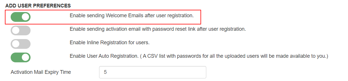 MFA/Two-Factor Authentication(2FA) for   Enable sending Welcome Emails after user registration