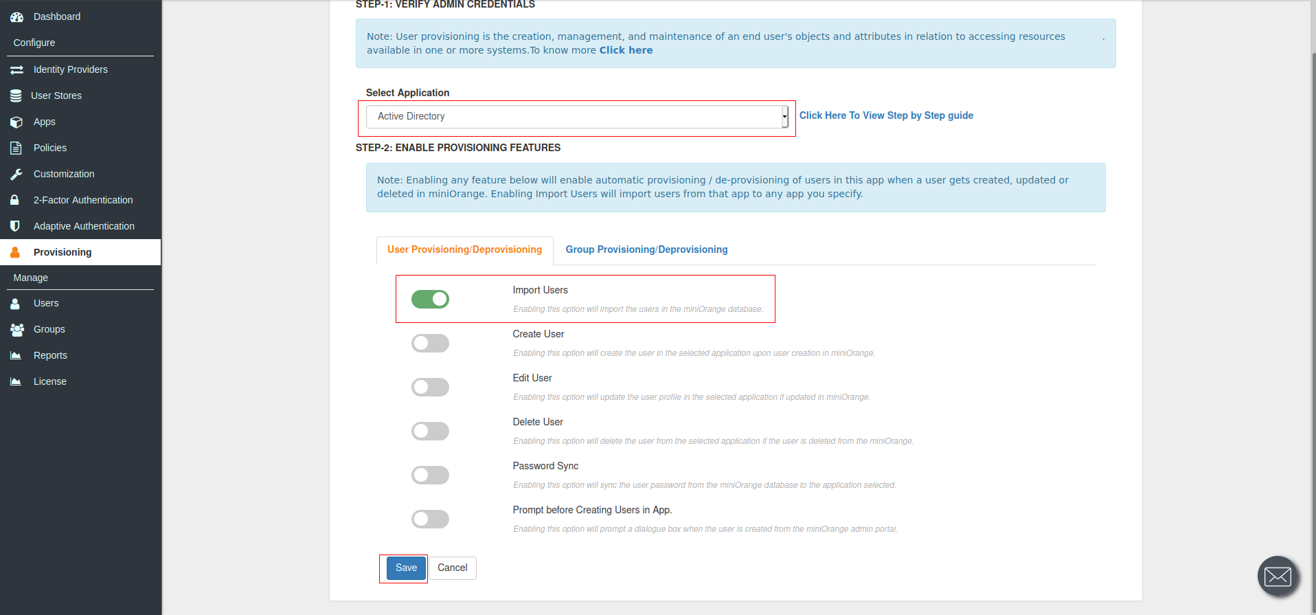 MFA/Two Factor Authentication(2FA) for Parallels Desktop User Sync Active Directory Configuration