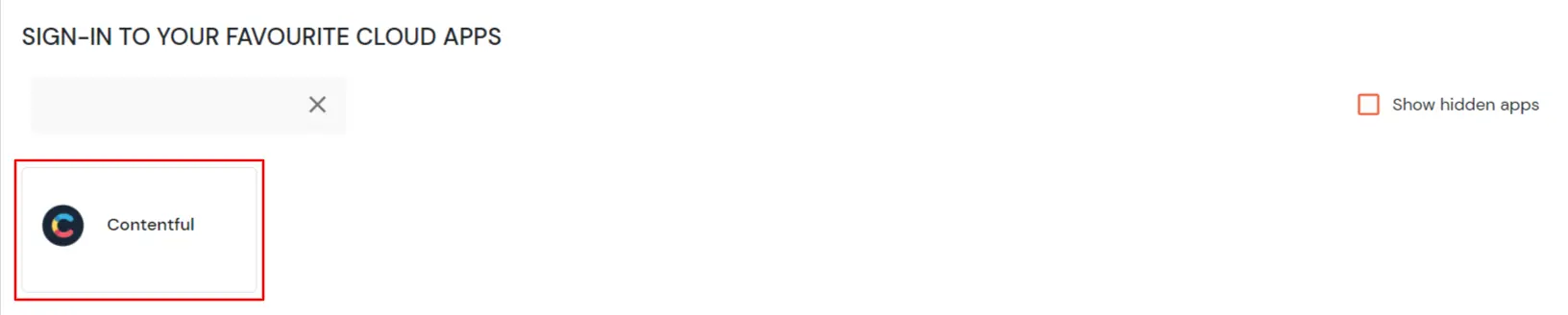 Contentful Single Sign-On (SSO) manage apps