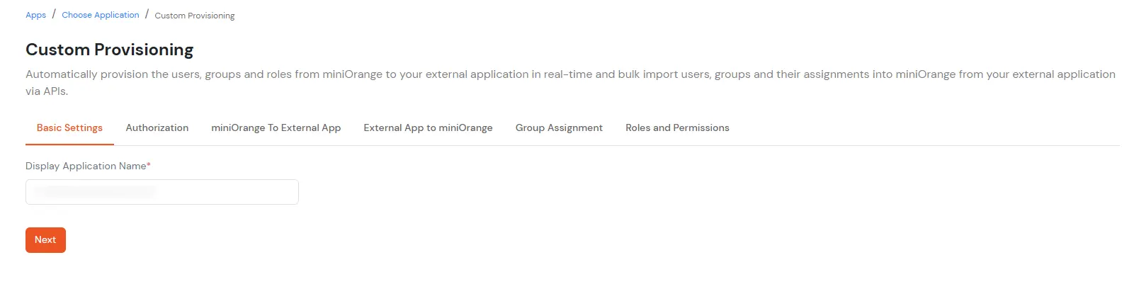 Zendesk: Provisioning App - Enter App Name