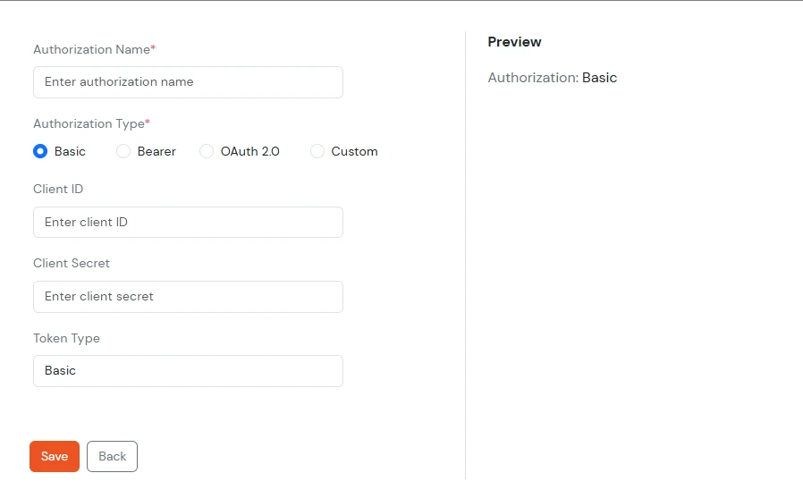 Custom Provisioning App - Authorization Type Basic