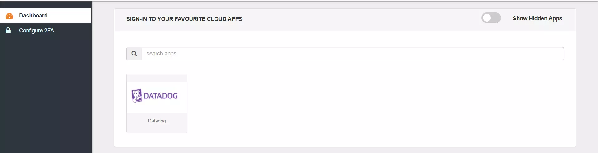 Datadog Single Sign-On (SSO) manage apps