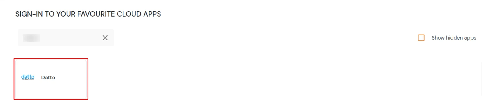Datto Single Sign-On (SSO) manage apps