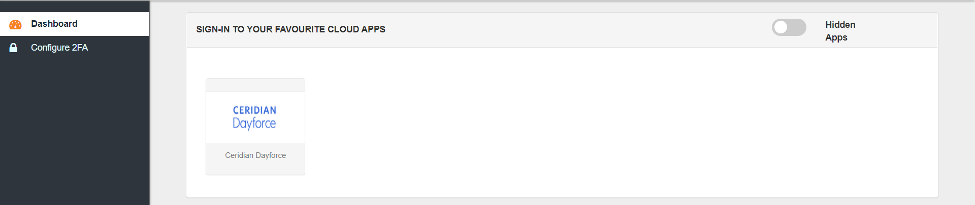 Dayforce HCM Single Sign-On (SSO) manage apps