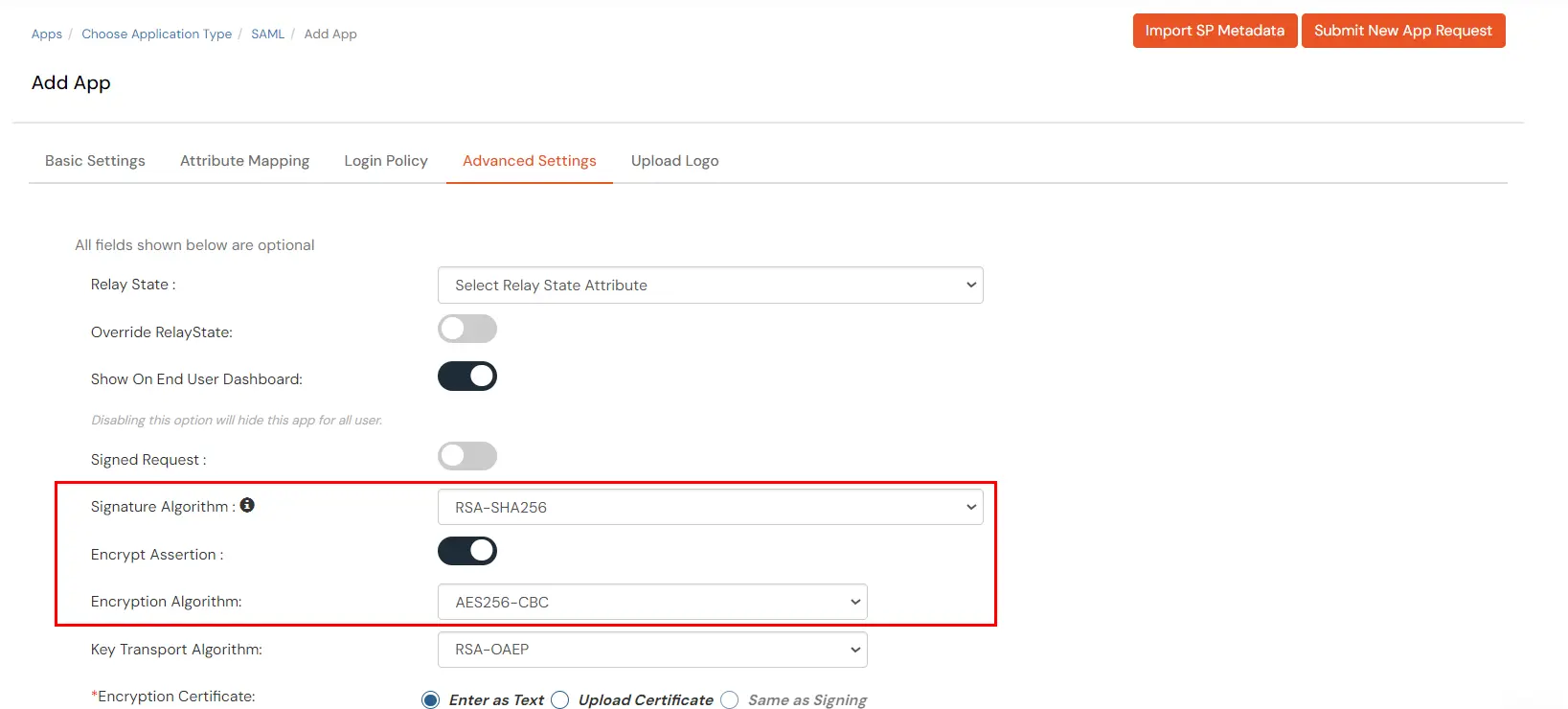 Deel Single Sign-On (sso) Advanced settings