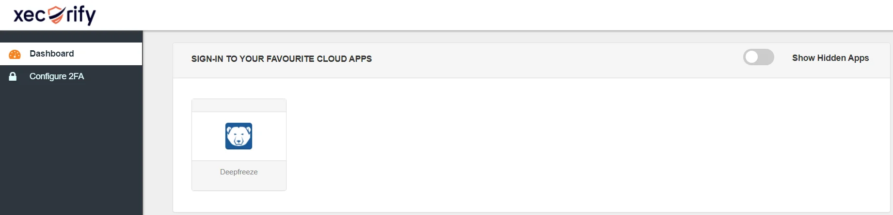 Deep Freeze Single Sign-On (SSO) manage apps