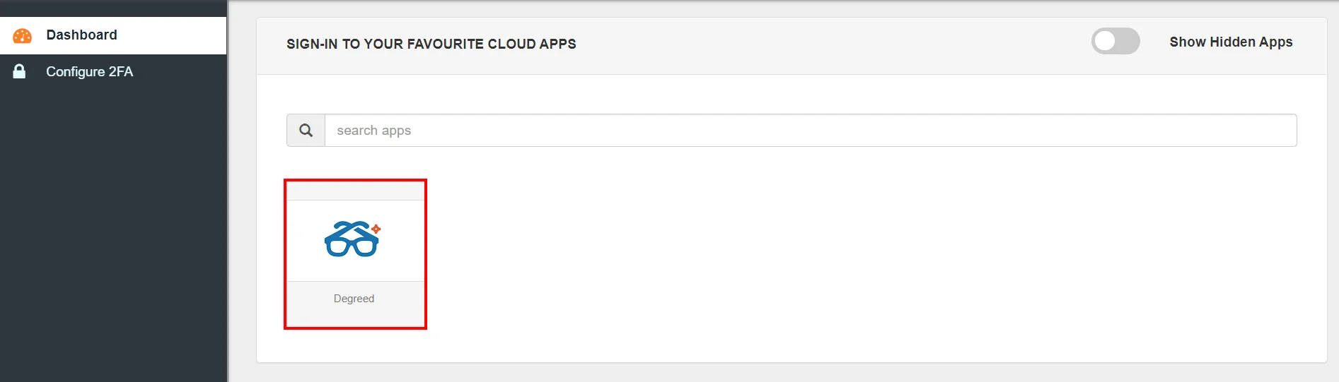 Degreed Single Sign-On (SSO) manage apps