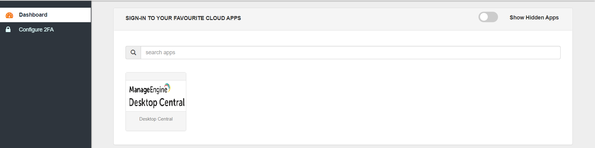 ManageEngine Desktop Central Single Sign-On (SSO) manage apps