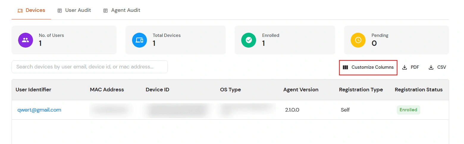 Adaptive Authentication: Customize Columns