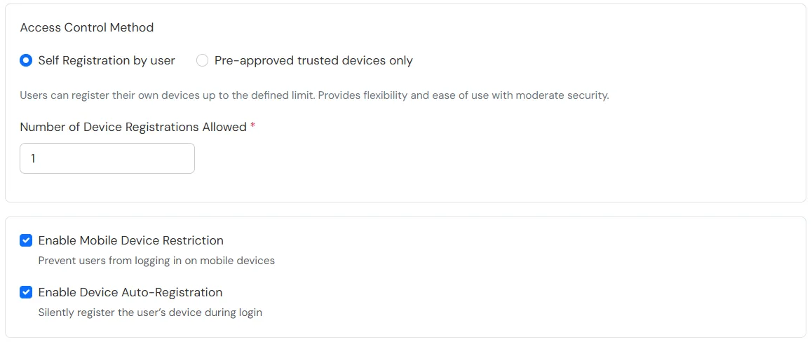 Adaptive Authentication: Self Registration