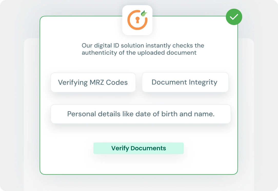Step 2: AI-powered document verification with MRZ code validation and authenticity checks