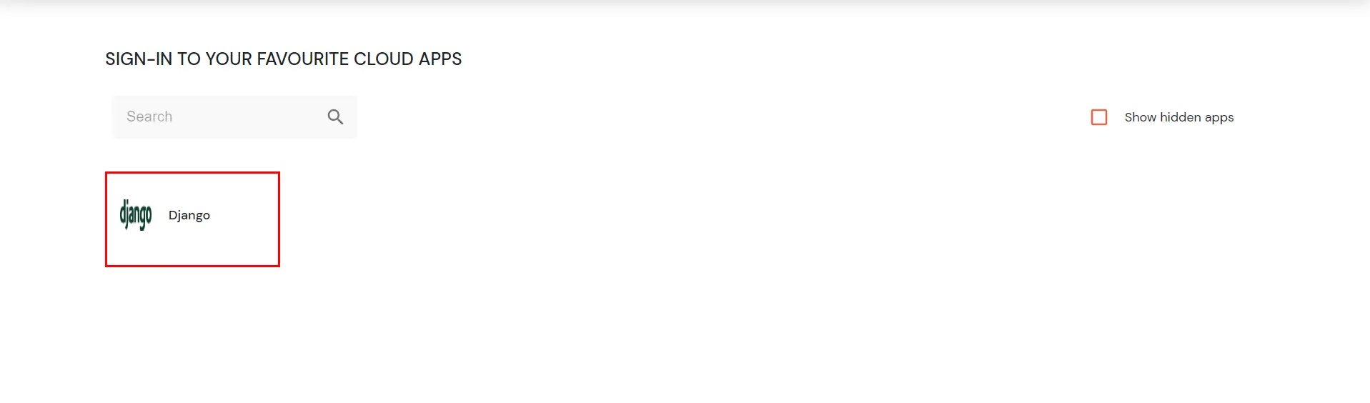 Django Single Sign-On (SSO) manage apps