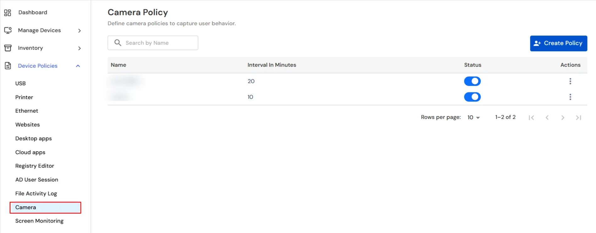 miniOrange DLP compliance and password policy setup | Settings tab