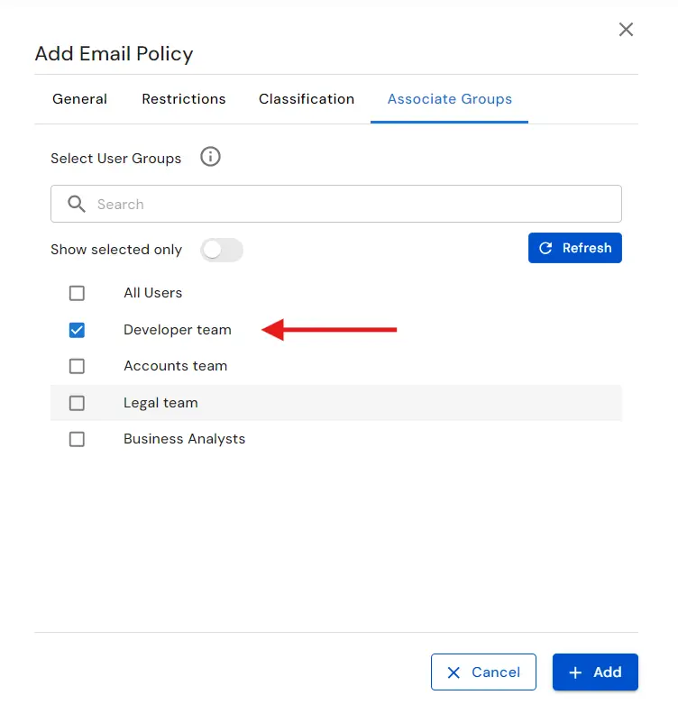 : Email DLP for Email Security | Associate Policy