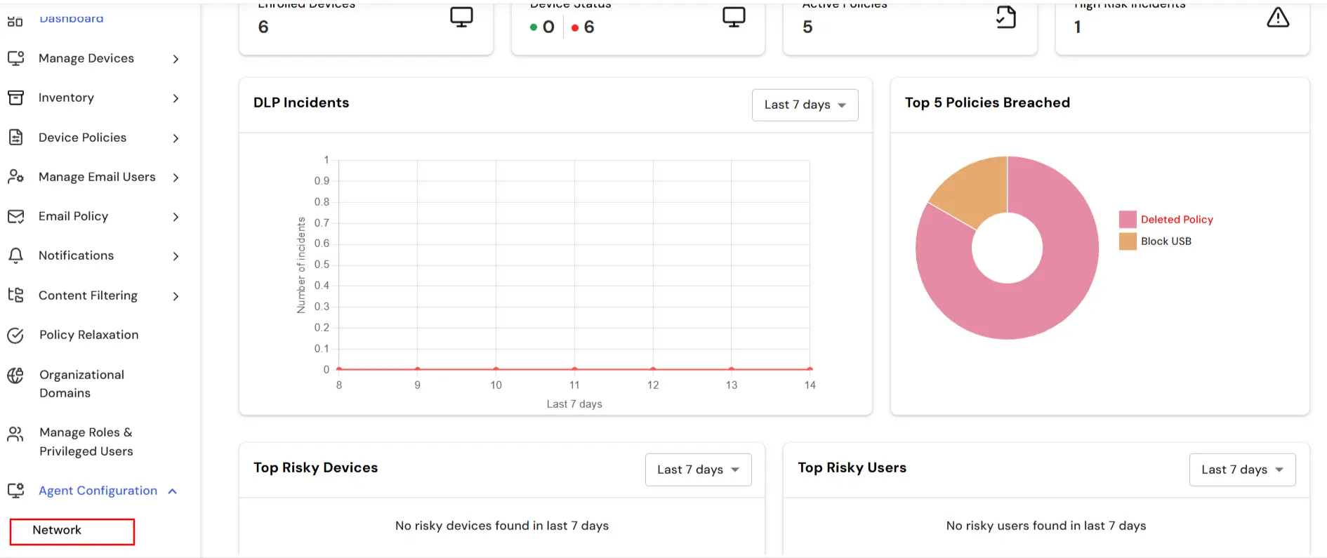 miniOrange DLP compliance and password policy setup | Settings tab