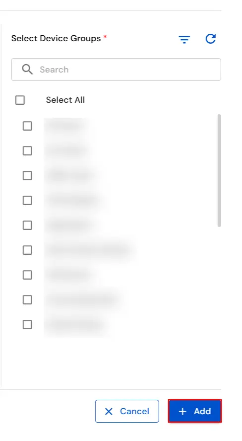 miniOrange DLP Device Groups selection to apply proxy configuration to agents