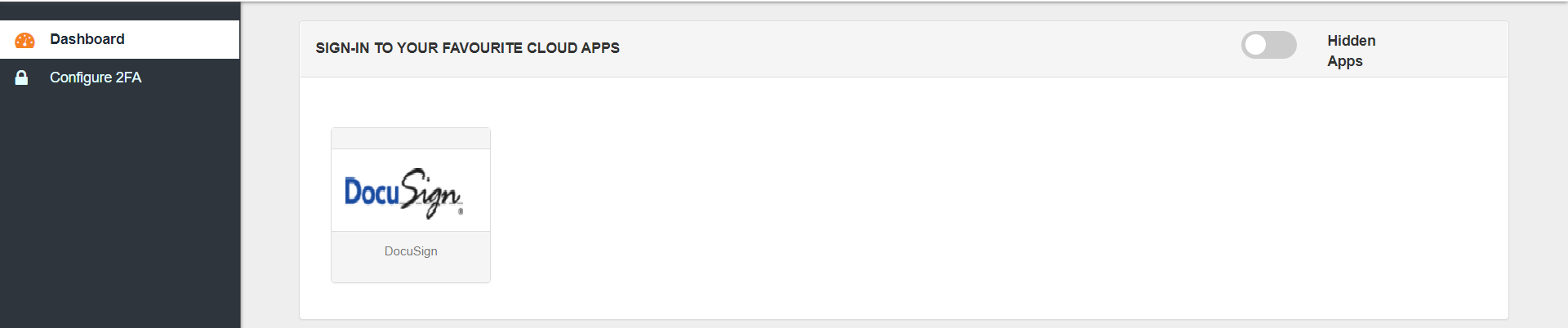 DocuSign Single Sign-On (SSO) manage apps