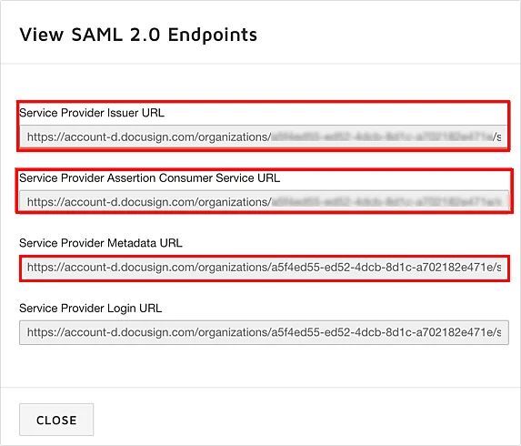Configure DocuSign Single Sign-On (SSO) Prerequisite: Copy Metadata URL from DocuSign Admin Console