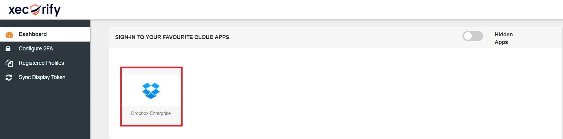 Dropbox Single Sign-On (SSO) manage apps