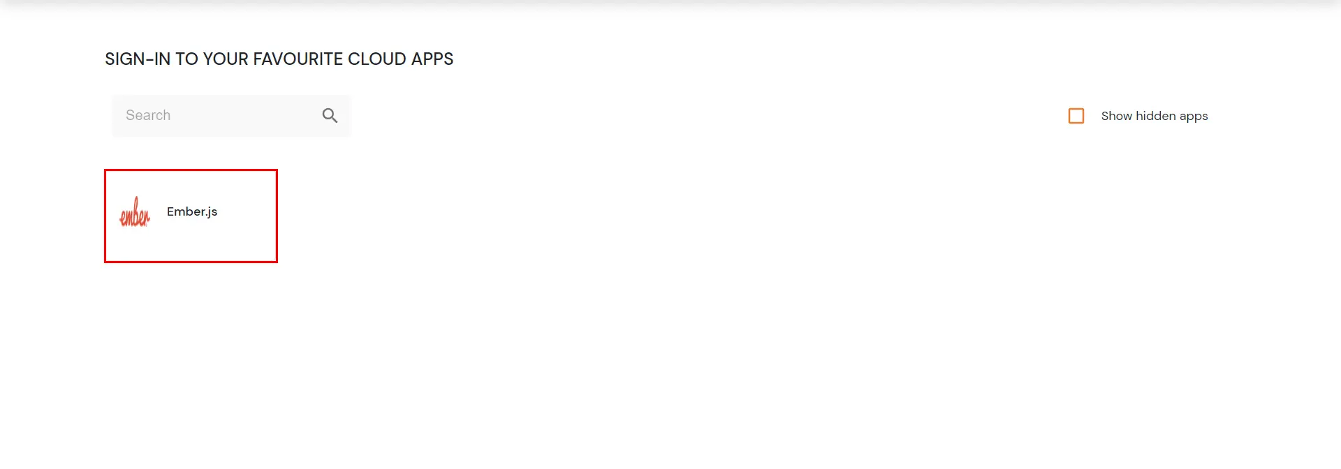 Ember.js Single Sign-On (SSO) manage apps