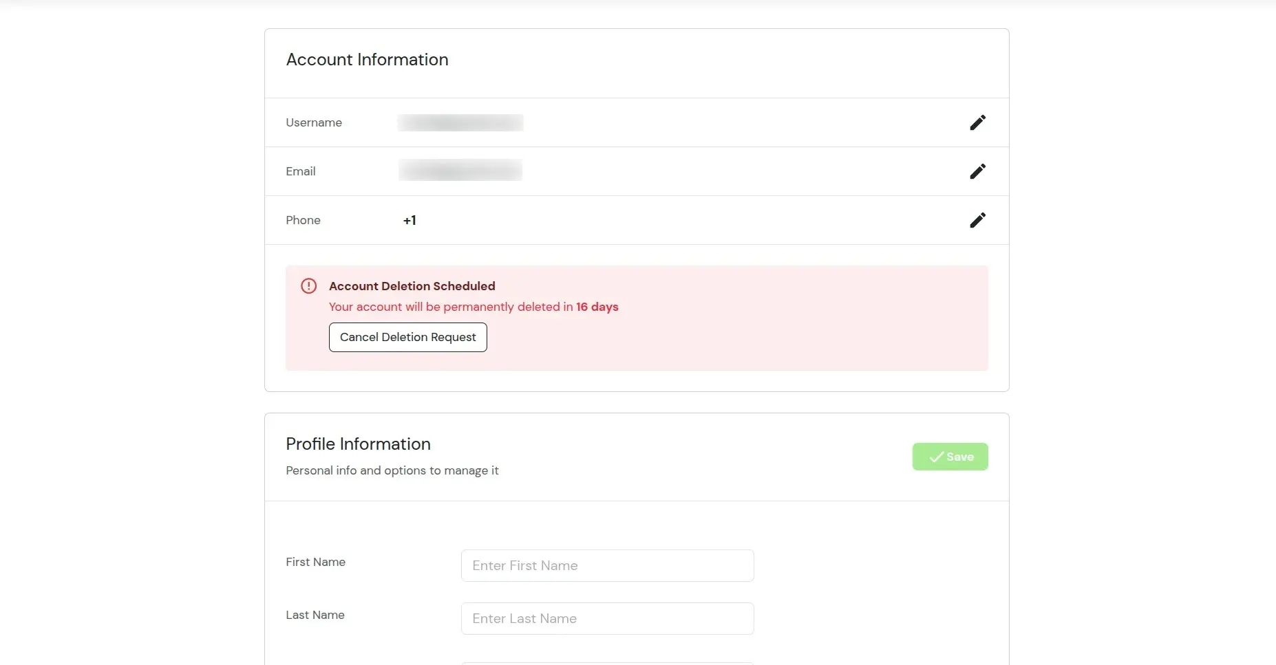 Cancel Deletion Request