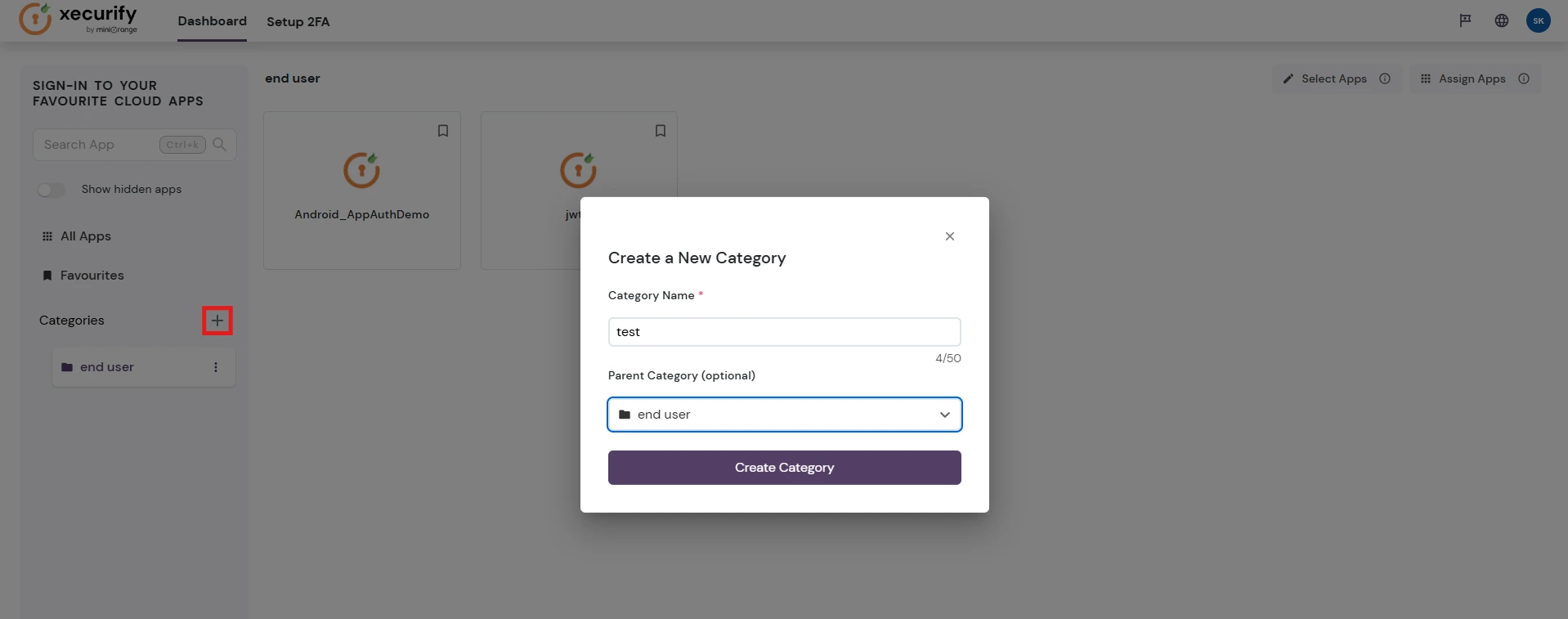 miniOrange Identity Platform End User Self-Service Portal: Creating Hierarchy