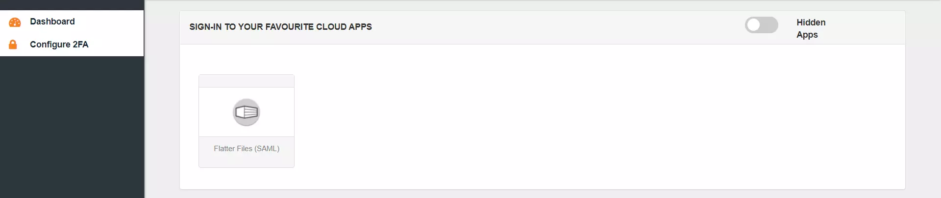 Flatter Files Single Sign-On (SSO) manage apps
