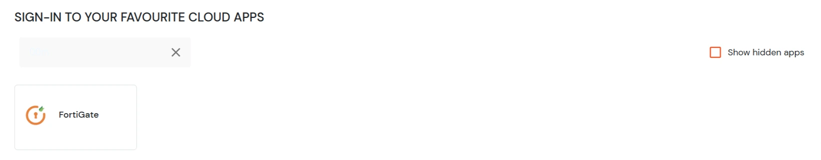 Fortinet Single Sign-On (SSO) manage apps