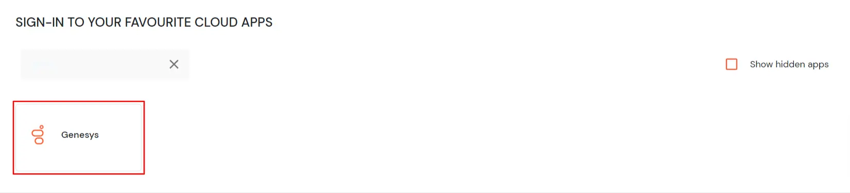 Genesys Single Sign-On (SSO) manage apps