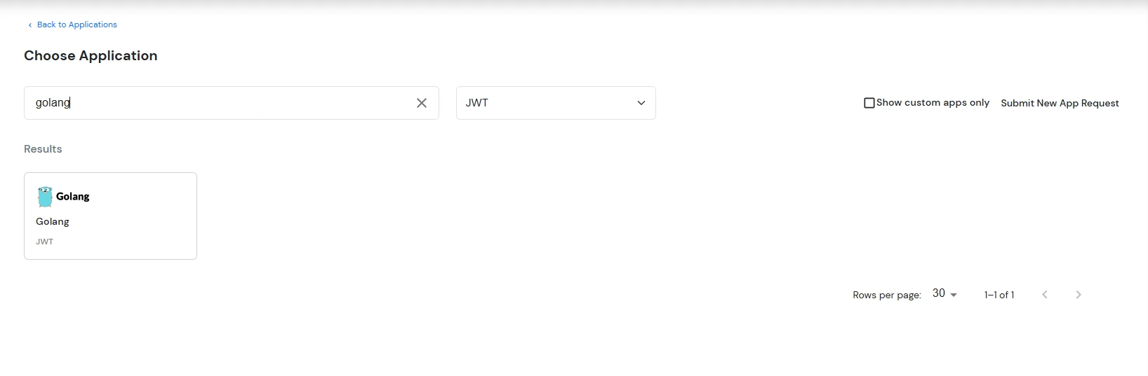 Configure JWT application: Search Golang JWT application