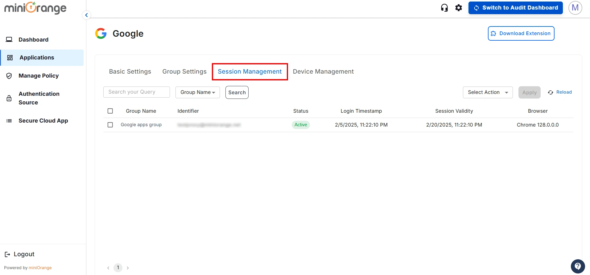 Google CASB Session Management