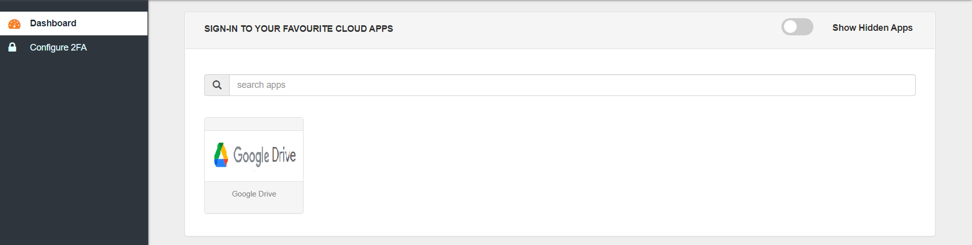 Google Drive Single Sign-On (SSO) manage apps
