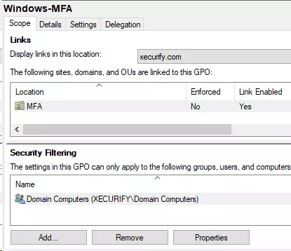 2FA/MFA for Windows Logon and RDP - Windows Credential Provider : Add Domain Computers Group
