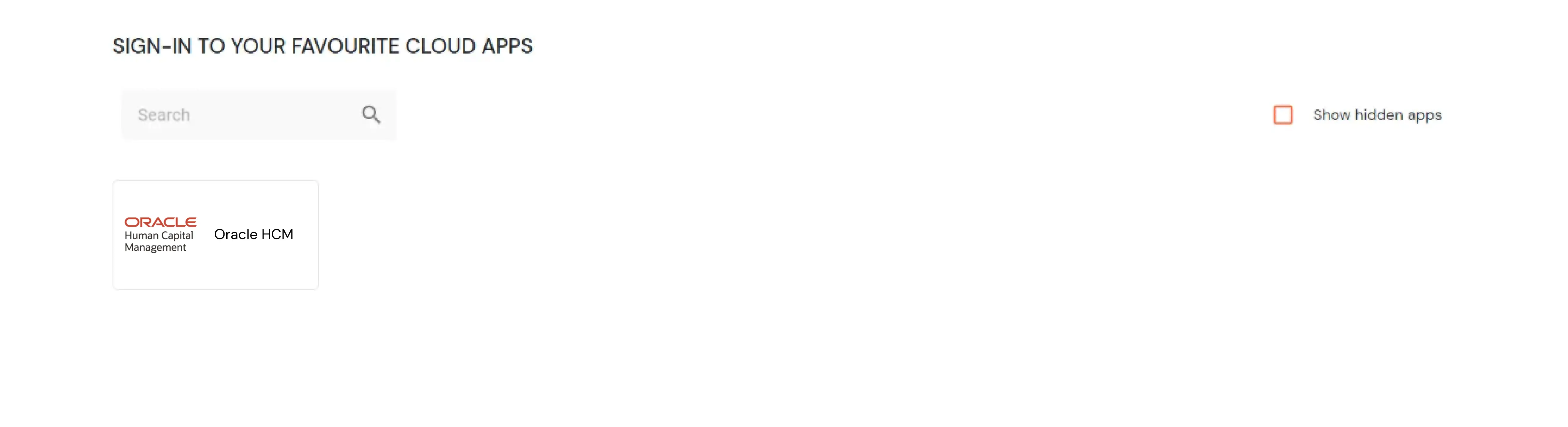 Fusion Cloud HCM Single Sign-On (SSO) manage apps