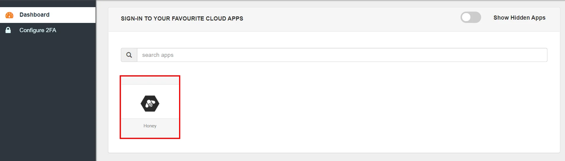 Honey.is Single Sign-On (SSO) manage apps
