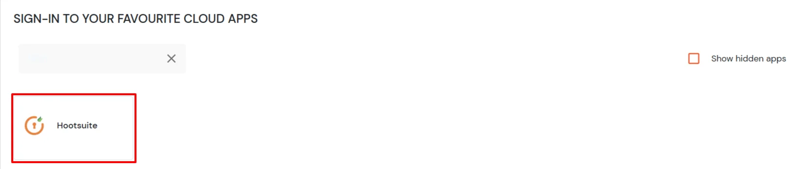 Hootsuite Single Sign-On (SSO) manage apps