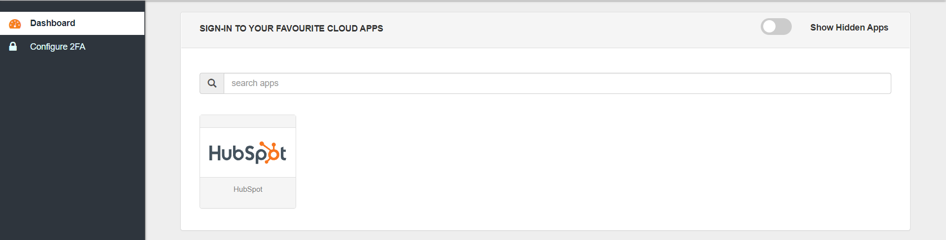HubSpot Single Sign-On (SSO) manage apps
