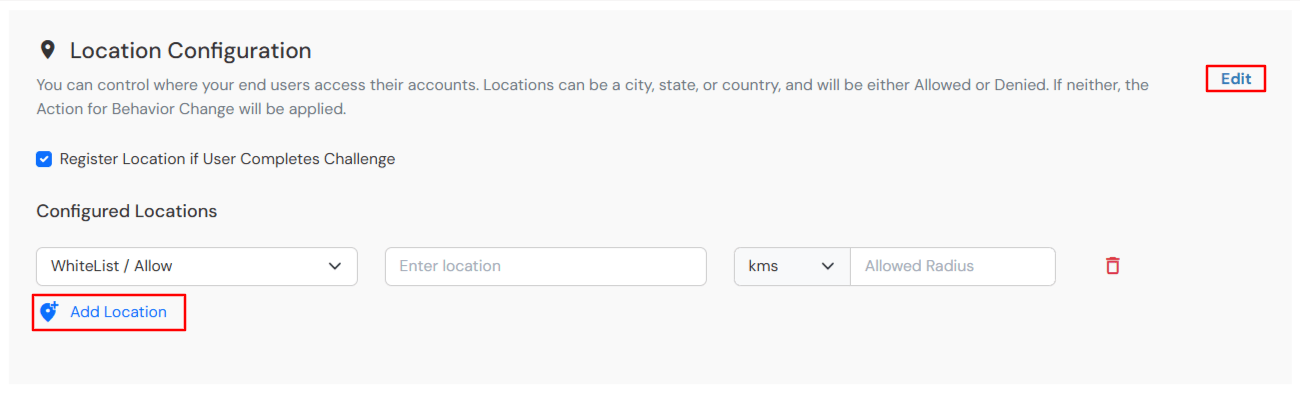 Adaptive Authentication: Location Configuration