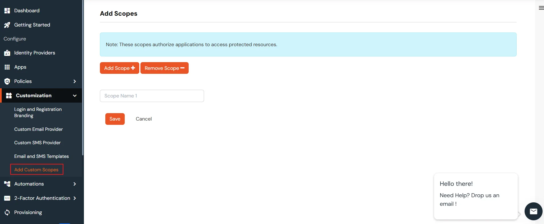 miniOrange Identity Platform Admin Handbook: Add Custom Scopes
