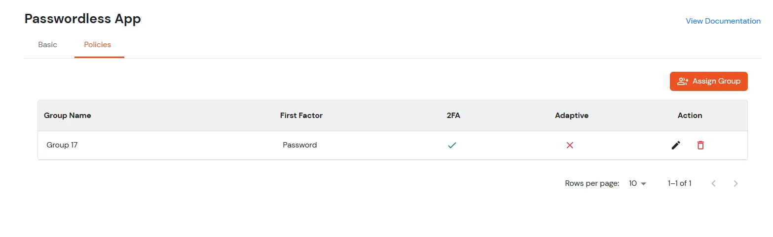 miniOrange Identity Platform Admin Handbook: Passwordless Policy was successfully added