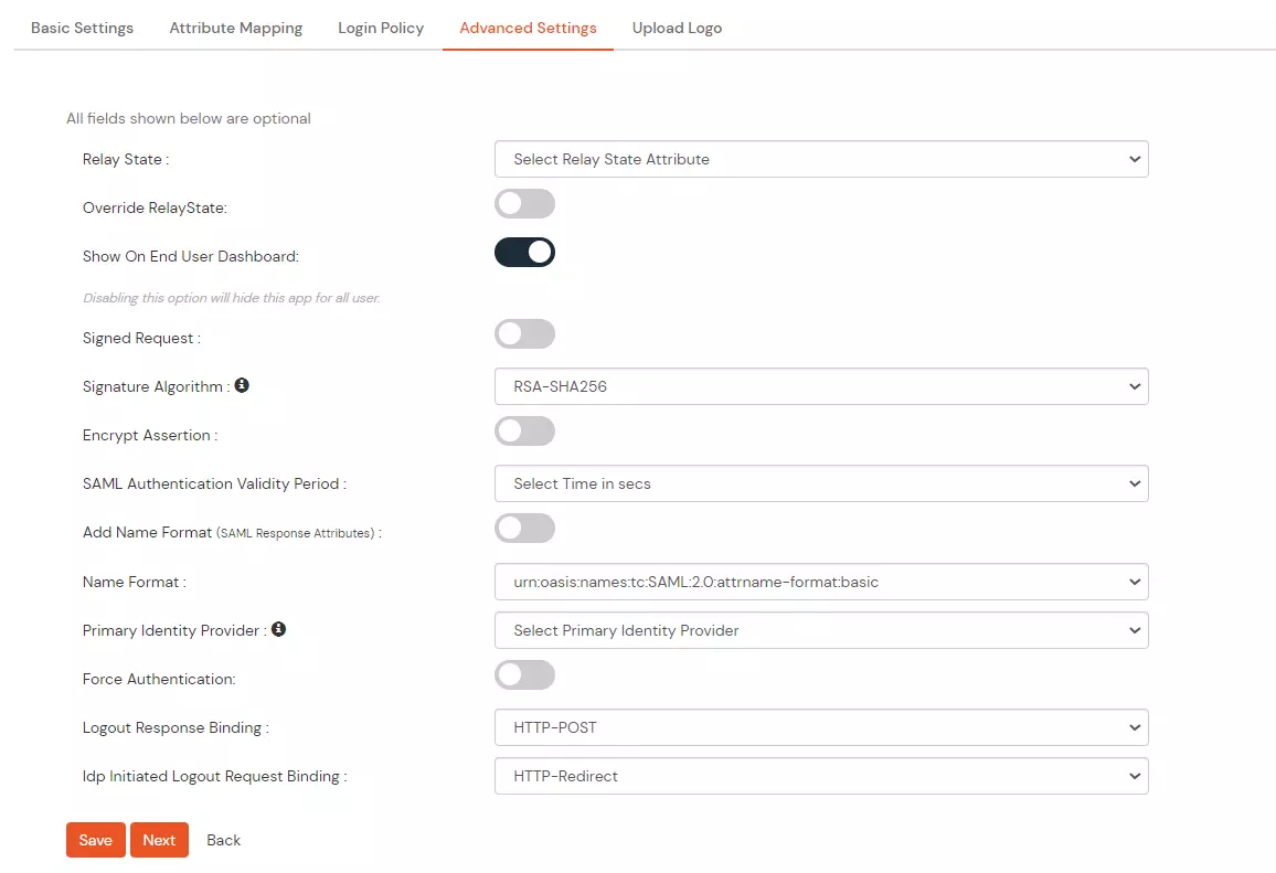 miniOrange Identity Platform Partner Portal Handbook: edit advanced settings