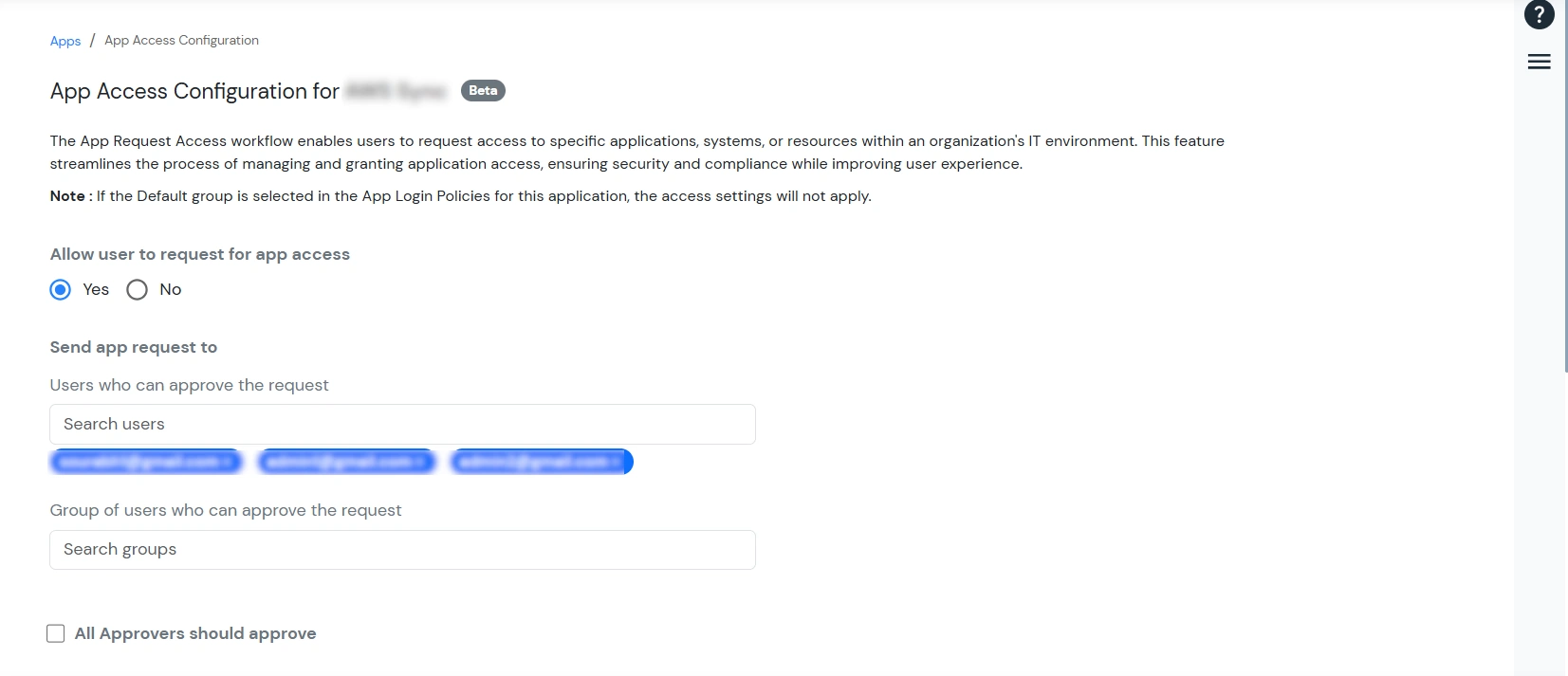 miniOrange Identity Platform Admin Handbook: App Access configuration